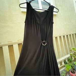 Versace Couture V-Neck Dress  Gathered Waist Silver Logo Embossed Ring luxury 4